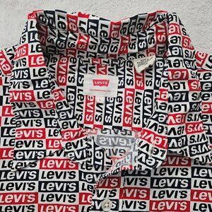 Levi's logo all over button down shirt size Large